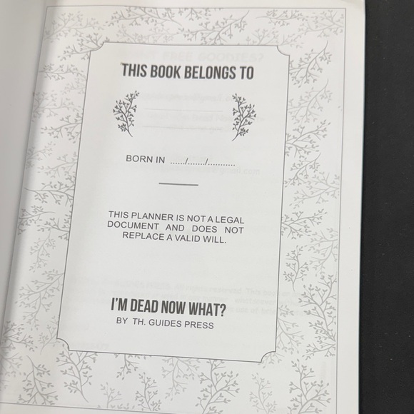 I’m Dead Now What? Decorative End of Life Planner Make life easier for those - Picture 2 of 4